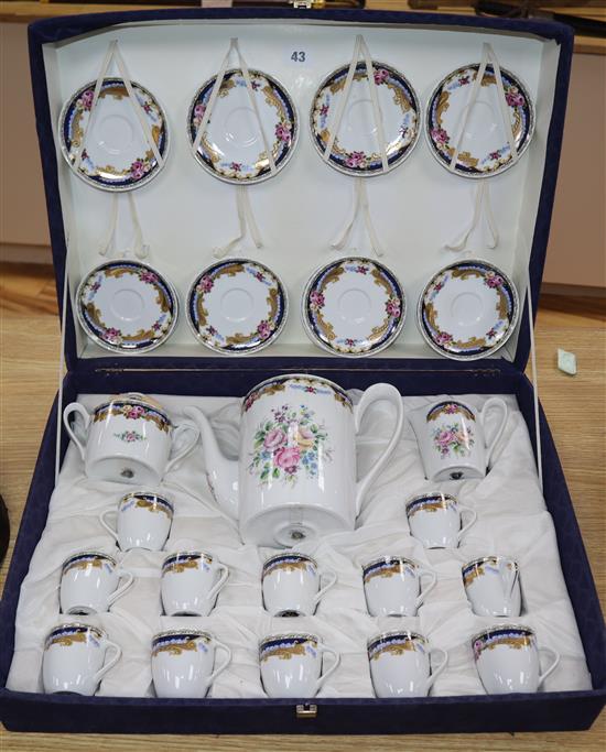 A boxed Limoges coffee set